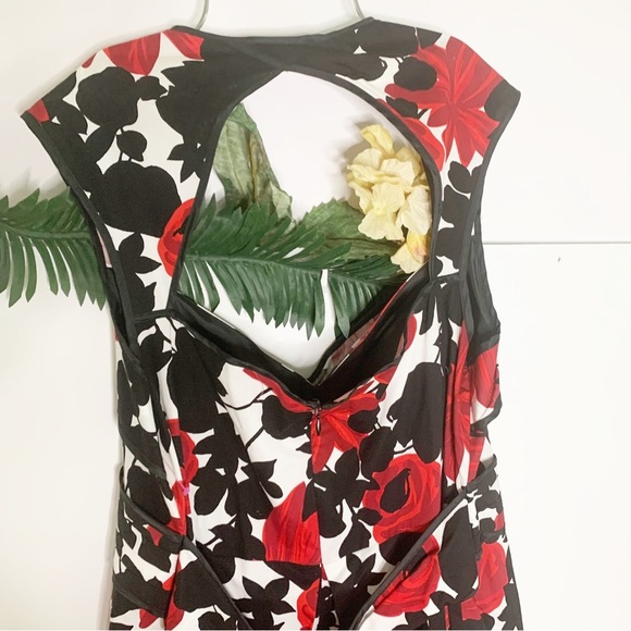 Hailey Morgan Women’s Red Rose & Black Cutout Dress! 16 - Picture 4 of 7